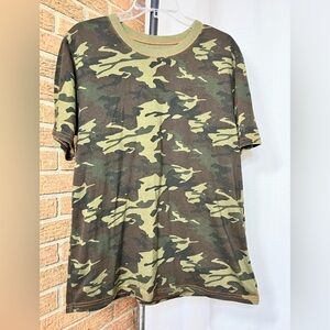 Revolution Camouflage tee with orange stitching- men’s Medium